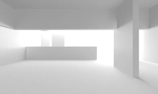 Fehér Modern Háttér Absztrakt Építési Koncepció Renderelés — Stock Fotó