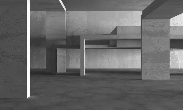 Abstract Architecture Interior Background Empty Concrete Room Render — Stock Photo, Image