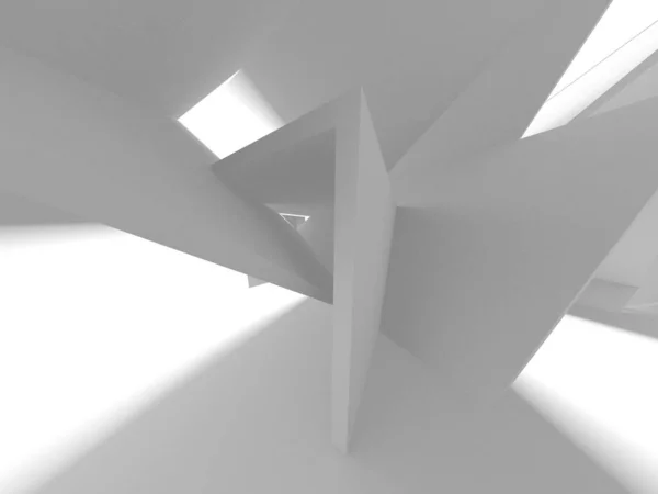 Fundo Moderno Branco Conceito Construção Abstrato Render — Fotografia de Stock