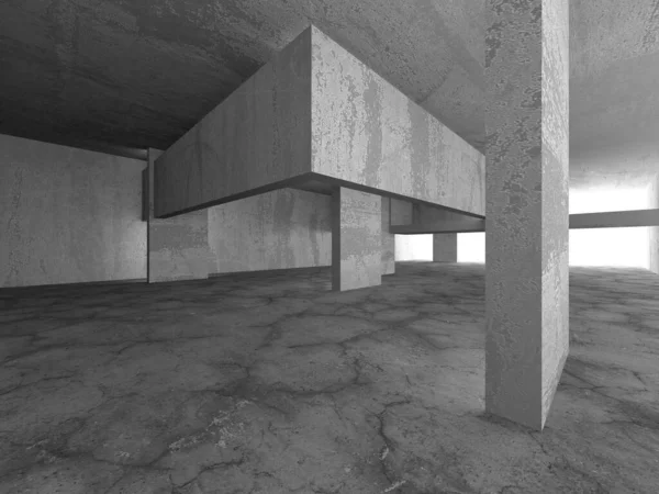 Dark Beton Duvar Mimarisi. Boş Oda. 3d Görüntüleme