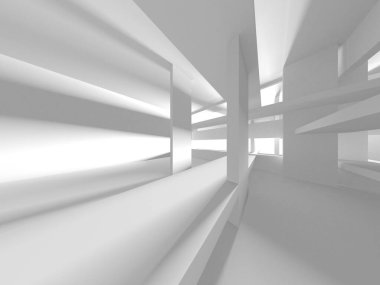 Aydınlatılmış koridor iç tasarımı. Boş Oda İç mimarisi. 3 Boyutlu Hazırlama