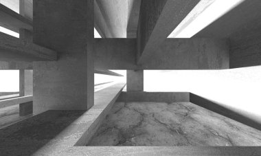 Soyut mimari arka plan. İçi boş beton döşeme. 3d hazırlayıcı