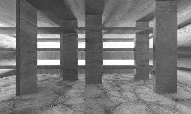 Soyut mimari iç plan. Boş beton oda. 3d hazırlayıcı