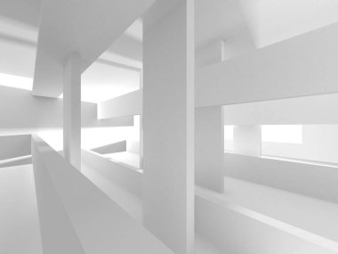 Aydınlatılmış koridor iç tasarımı. Boş Oda İç mimarisi. 3 Boyutlu Hazırlama