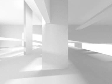 Aydınlatılmış koridor iç tasarımı. Boş Oda İç mimarisi. 3 Boyutlu Hazırlama