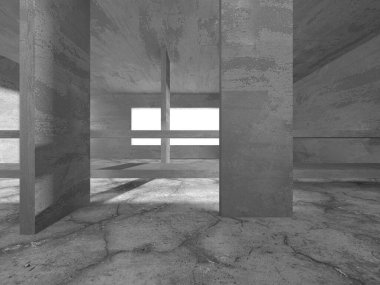 Soyut mimari arka plan. İçi boş beton döşeme. 3d hazırlayıcı