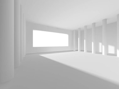 Beyaz Modern Arkaplan. Soyut Bina Konsepti. 3d Hazırlama