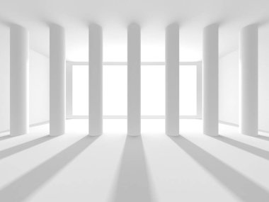 Beyaz Modern Arkaplan. Soyut Bina Konsepti. 3d Hazırlama