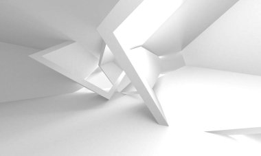 Aydınlatılmış koridor iç tasarımı. Boş Oda İç mimarisi. 3 Boyutlu Hazırlama