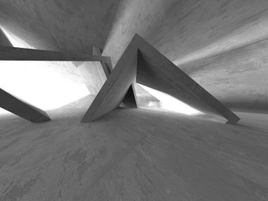 Soyut mimari arka plan. İçi boş beton döşeme. 3d hazırlayıcı