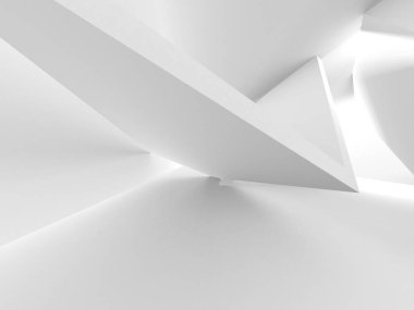 Beyaz Modern Arkaplan. Soyut Bina Konsepti. 3d Hazırlama