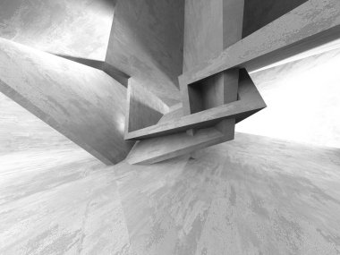 Soyut mimari iç plan. Boş beton oda. 3d hazırlayıcı