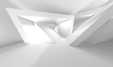 Aydınlatılmış koridor iç tasarımı. Boş Oda İç mimarisi. 3 Boyutlu Hazırlama