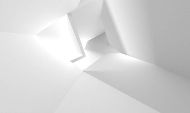 Aydınlatılmış koridor iç tasarımı. Boş Oda İç mimarisi. 3 Boyutlu Hazırlama