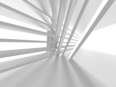 Aydınlatılmış koridor iç tasarımı. Boş Oda İç mimarisi. 3 Boyutlu Hazırlama