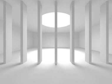 Beyaz Modern Arkaplan. Soyut Bina Konsepti. 3d Hazırlama