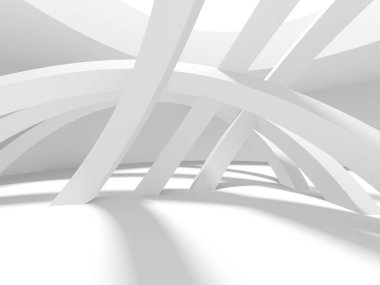 Aydınlatılmış koridor iç tasarımı. Boş Oda İç mimarisi. 3 Boyutlu Hazırlama