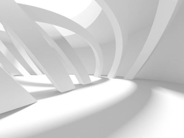 Aydınlatılmış koridor iç tasarımı. Boş Oda İç mimarisi. 3 Boyutlu Hazırlama