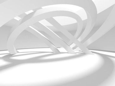 Beyaz Modern Arkaplan. Soyut Bina Konsepti. 3d Hazırlama