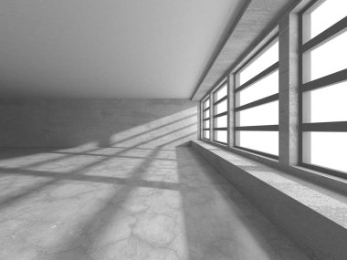 Soyut mimari arka plan. İçi boş beton döşeme. 3d hazırlayıcı