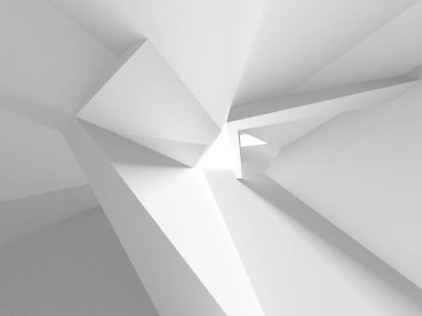 Soyut Beyaz Mimari Tasarım Konsepti. 3d Görüntüleme