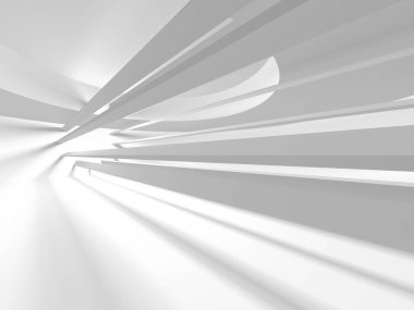 Soyut Beyaz Mimari Tasarım Konsepti. 3d Görüntüleme