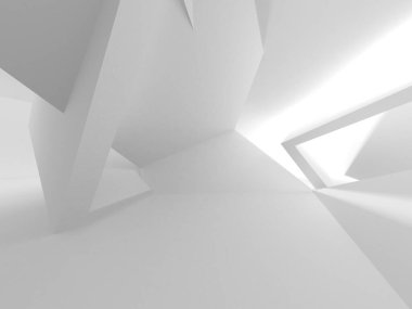 Soyut Beyaz Mimari Tasarım Konsepti. 3d Görüntüleme