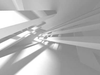 Soyut Beyaz Mimari Tasarım Konsepti. 3d Görüntüleme