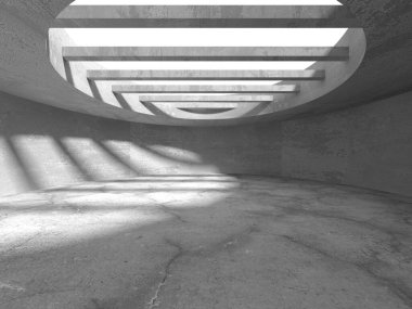 Dark Beton Duvar Mimarisi. Boş Oda. 3d Görüntüleme