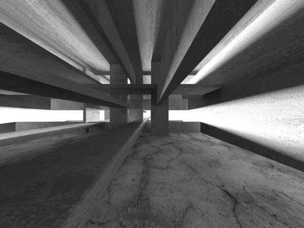 Dark Concrete Wall Architecture Пуста Кімната Рендер Ілюстрація — стокове фото