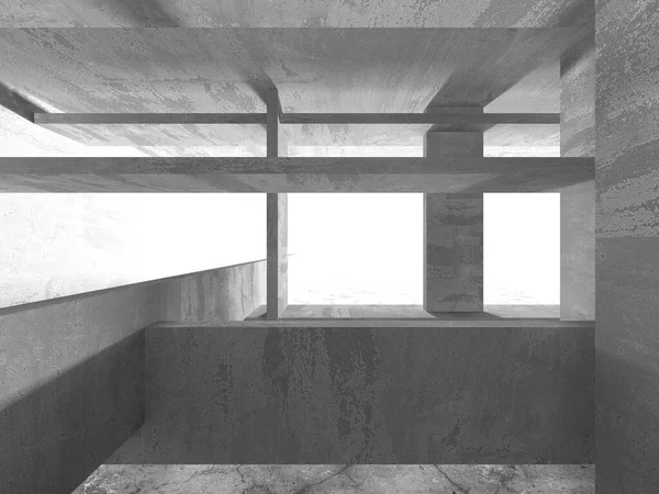 Dark Concrete Wall Architecture Empty Room Render Illustration — Stock Photo, Image