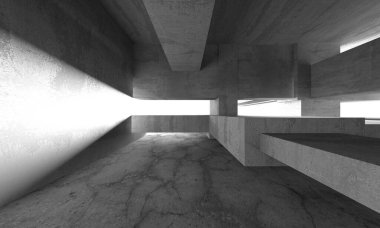 Soyut mimari arka plan. İçi boş beton döşeme. 3d hazırlayıcı