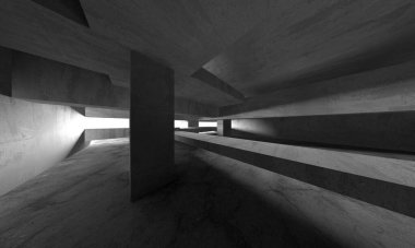 Soyut mimari arka plan. İçi boş beton döşeme. 3d hazırlayıcı