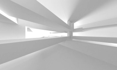 Beyaz Modern Arkaplan. Soyut Bina Konsepti. 3d Hazırlama