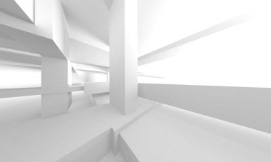 Aydınlatılmış koridor iç tasarımı. Boş Oda İç mimarisi. 3 Boyutlu Hazırlama