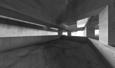 Soyut mimari arka plan. İçi boş beton döşeme. 3d hazırlayıcı