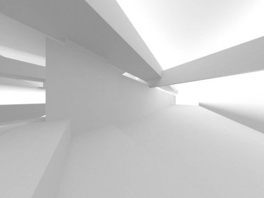 Aydınlatılmış koridor iç tasarımı. Boş Oda İç mimarisi. 3 Boyutlu Hazırlama