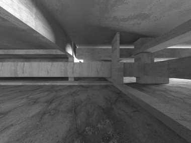 Soyut mimari arka plan. İçi boş beton döşeme. 3d hazırlayıcı