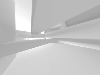 Beyaz Modern Arkaplan. Soyut Bina Konsepti. 3d Hazırlama