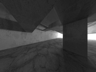 Soyut mimari arka plan. İçi boş beton döşeme. 3d hazırlayıcı
