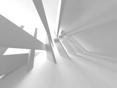 Beyaz Modern Arkaplan. Soyut Bina Konsepti. 3d Hazırlama