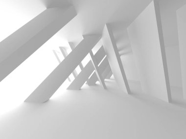 Aydınlatılmış koridor iç tasarımı. Boş Oda İç mimarisi. 3 Boyutlu Hazırlama