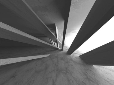 Soyut mimari iç plan. Boş beton oda. 3d hazırlayıcı