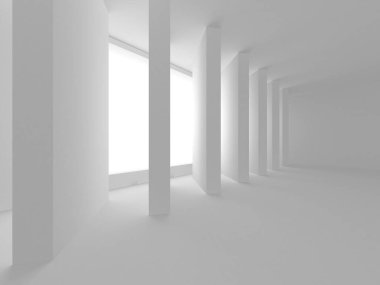 Beyaz Modern Arkaplan. Soyut Bina Konsepti. 3d Hazırlama