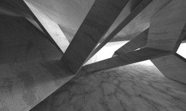 Soyut mimari iç plan. Boş beton oda. 3d hazırlayıcı