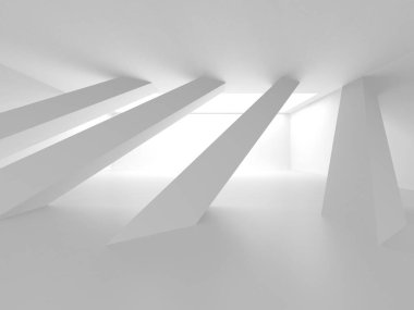 Aydınlatılmış koridor iç tasarımı. Boş Oda İç mimarisi. 3 Boyutlu Hazırlama