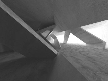 Soyut mimari arka plan. İçi boş beton döşeme. 3d hazırlayıcı