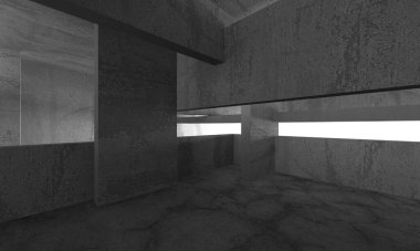 Soyut mimari arka plan. İçi boş beton döşeme. 3d hazırlayıcı