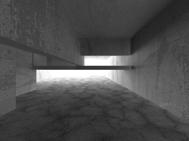 Soyut mimari iç plan. Boş beton oda. 3d hazırlayıcı