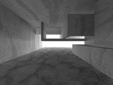 Soyut mimari arka plan. İçi boş beton döşeme. 3d hazırlayıcı